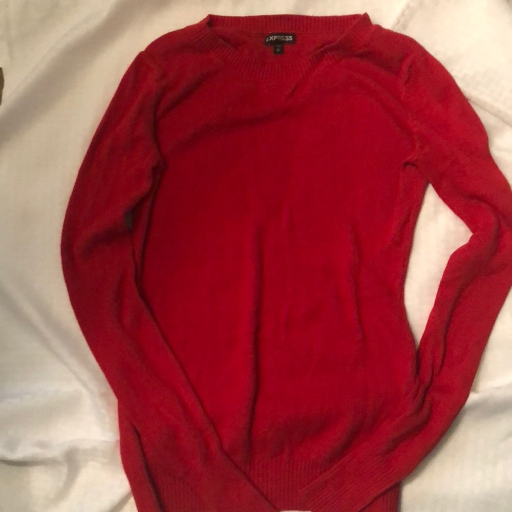 Express long sleeve lightweight sweater in red